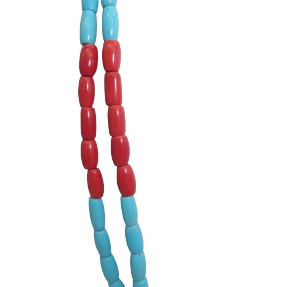 Beautiful Southwestern Red and Turquoise Vintage Necklace - Picture 8 of 13